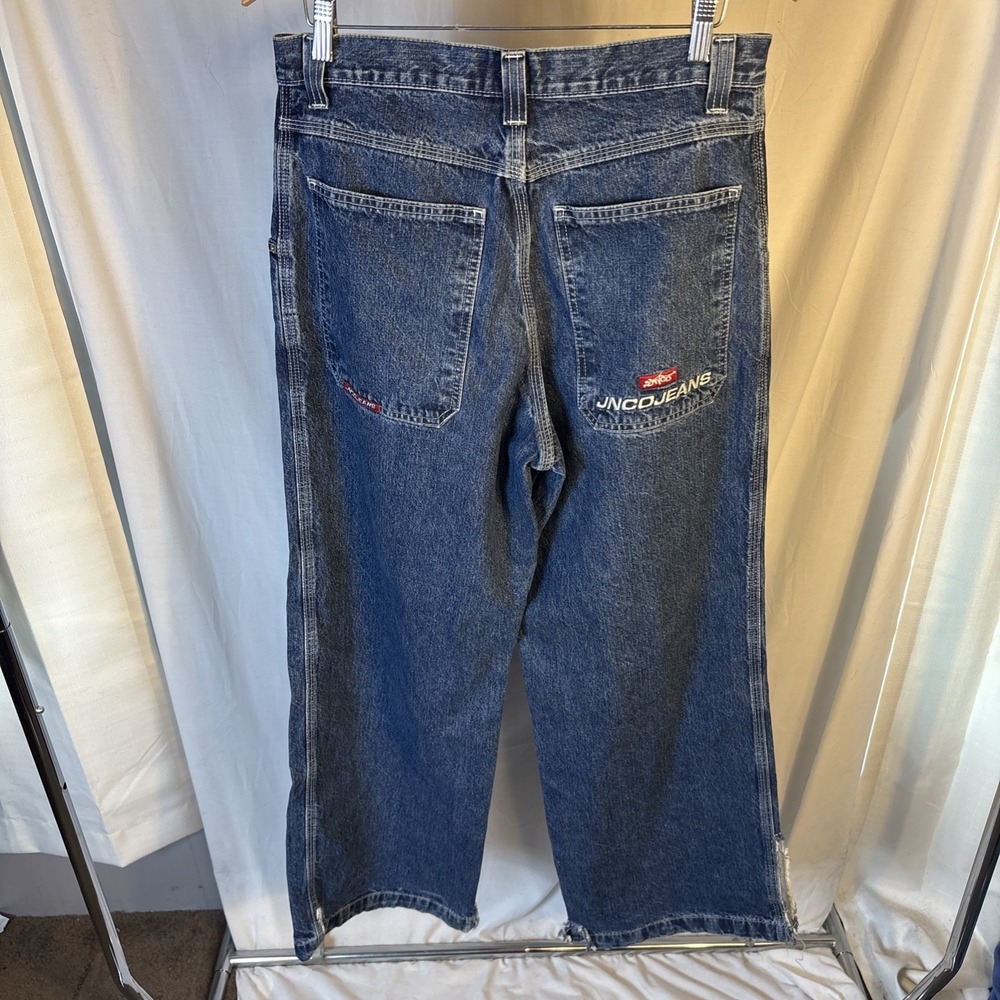 Jnco Jeans 90s 2000s Box Logo Size 33x32 Baggy Wide Leg Nice Pair, Heel Drag